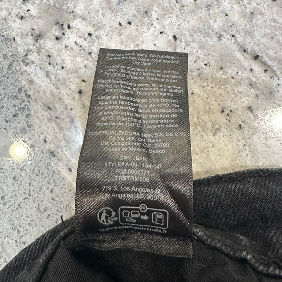 ANINE BING Bry Straight Leg in Raven Black Size 25 - Picture 9 of 9